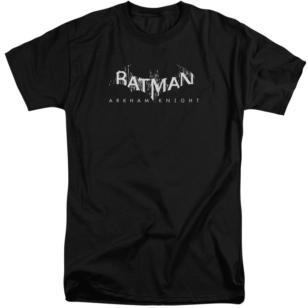 AN OFFCIALLY LICENSED BATMAN ARKHAM KNIGHT AK SPLINTER LOGO MEN'S TALL FIT T-SHIRT BLACK