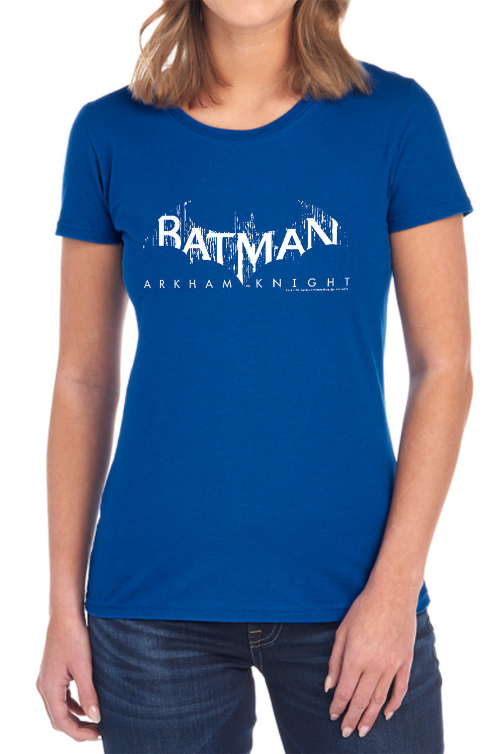 AN OFFCIALLY LICENSED BATMAN ARKHAM KNIGHT AK SPLINTER LOGO WOMEN'S REGULAR FIT T-SHIRT BLACK