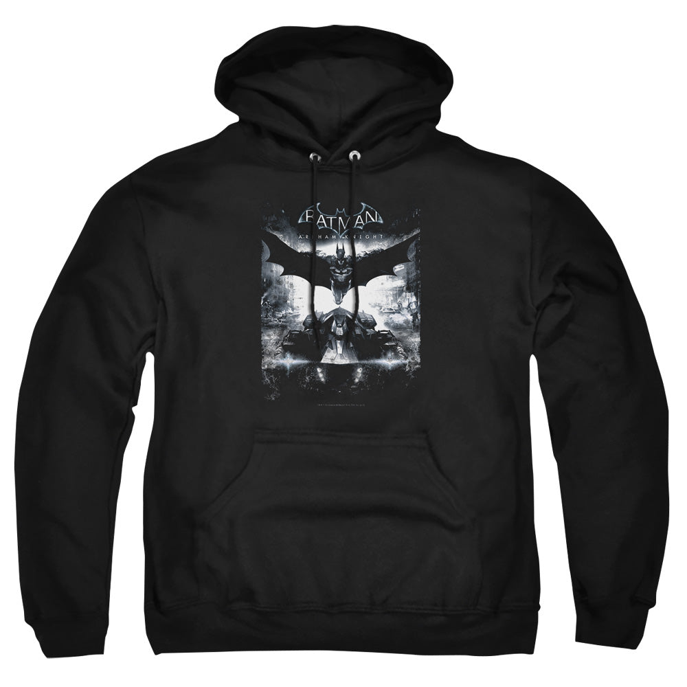 AN OFFCIALLY LICENSED BATMAN ARKHAM KNIGHT FORWARD FORCE ADULT UNISEX PULLOVER HOODIE BLACK