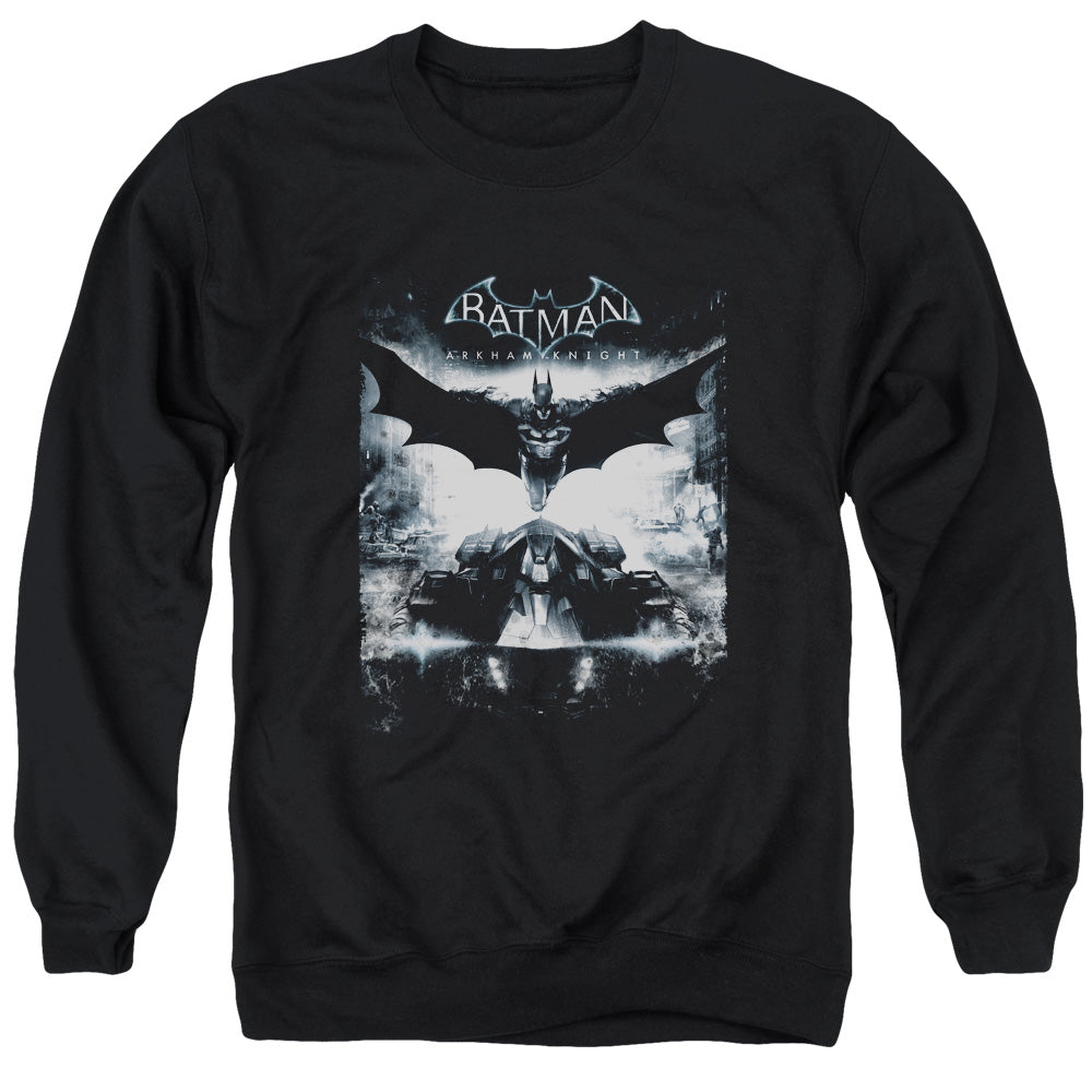 AN OFFCIALLY LICENSED BATMAN ARKHAM KNIGHT FORWARD FORCE ADULT UNISEX CREWNECK SWEATSHIRT BLACK
