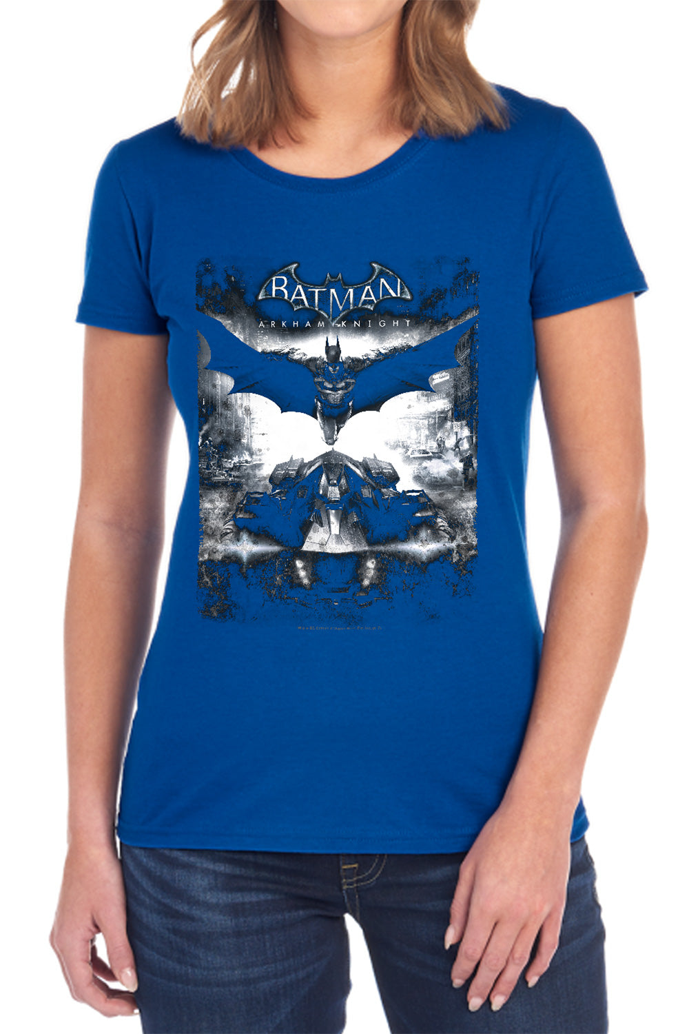 AN OFFCIALLY LICENSED BATMAN ARKHAM KNIGHT FORWARD FORCE WOMEN'S REGULAR FIT T-SHIRT BLACK
