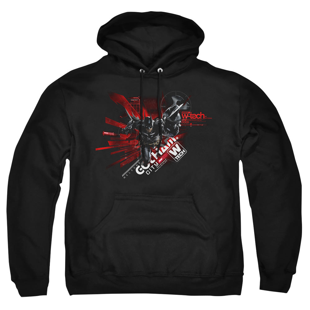 AN OFFCIALLY LICENSED BATMAN ARKHAM KNIGHT AK TECH ADULT UNISEX PULLOVER HOODIE BLACK