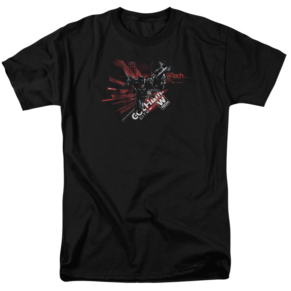AN OFFCIALLY LICENSED BATMAN ARKHAM KNIGHT AK TECH MEN'S REGULAR FIT T-SHIRT BLACK