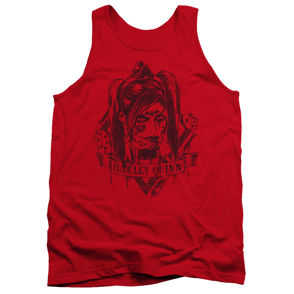 AN OFFCIALLY LICENSED BATMAN ARKHAM KNIGHT DIAMOND ADULT UNISEX TANK TOP RED