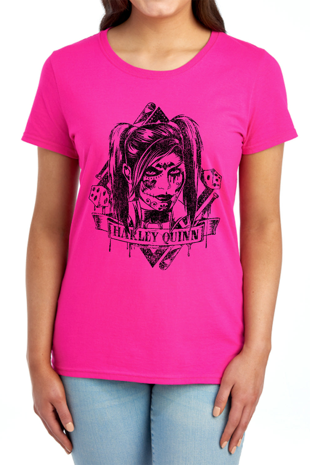 AN OFFCIALLY LICENSED BATMAN ARKHAM KNIGHT DIAMOND WOMEN'S REGULAR FIT T-SHIRT RED