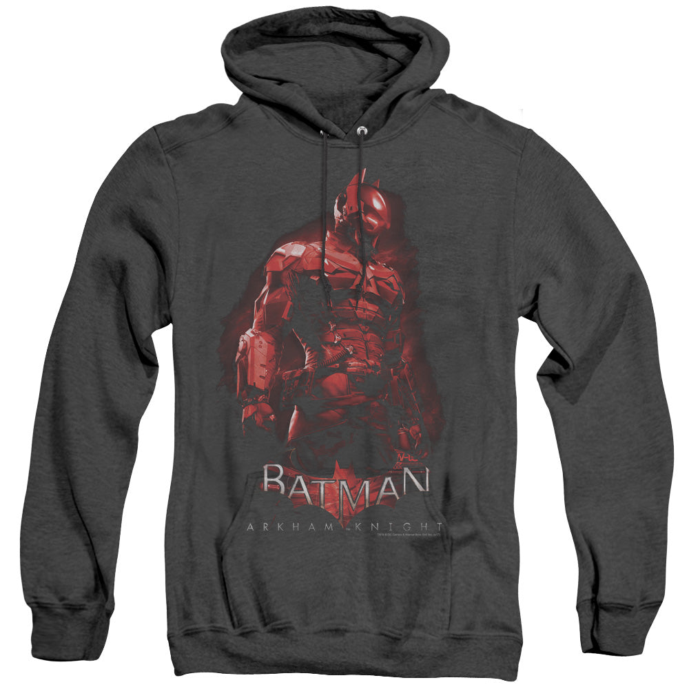 AN OFFCIALLY LICENSED BATMAN ARKHAM KNIGHT KNIGHT ADULT UNISEX HEATHER PULLOVER HOODIE BLACK