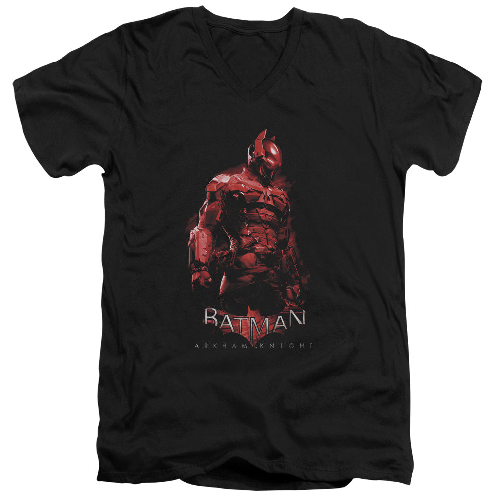 AN OFFCIALLY LICENSED BATMAN ARKHAM KNIGHT KNIGHT MEN'S V-NECK T-SHIRT BLACK