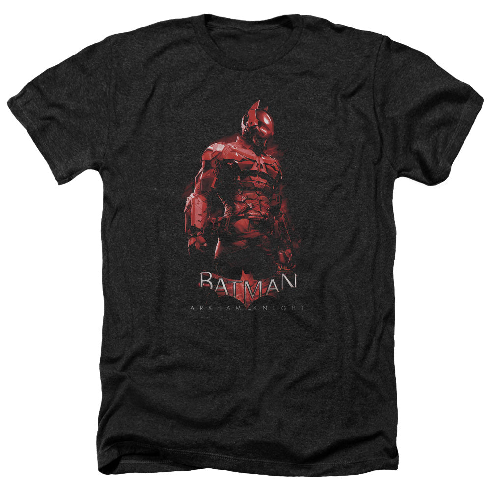 AN OFFCIALLY LICENSED BATMAN ARKHAM KNIGHT KNIGHT MEN'S HEATHER T-SHIRT CHARCOAL