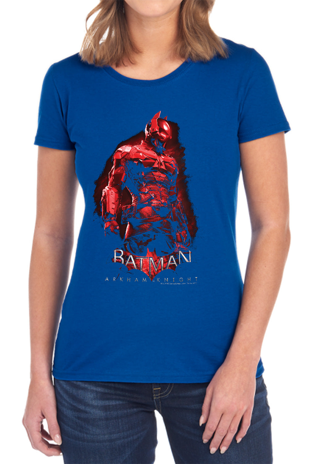 AN OFFCIALLY LICENSED BATMAN ARKHAM KNIGHT KNIGHT WOMEN'S REGULAR FIT T-SHIRT BLACK