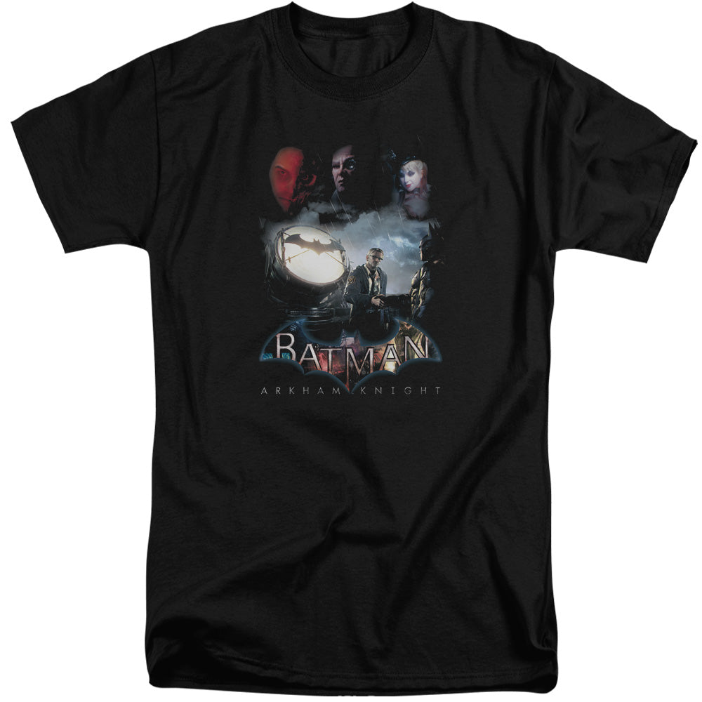 AN OFFCIALLY LICENSED BATMAN ARKHAM KNIGHT VILLAIN STORM MEN'S TALL FIT T-SHIRT BLACK