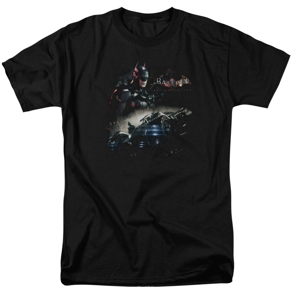 AN OFFCIALLY LICENSED BATMAN ARKHAM KNIGHT KNIGHT RIDER MEN'S REGULAR FIT T-SHIRT BLACK