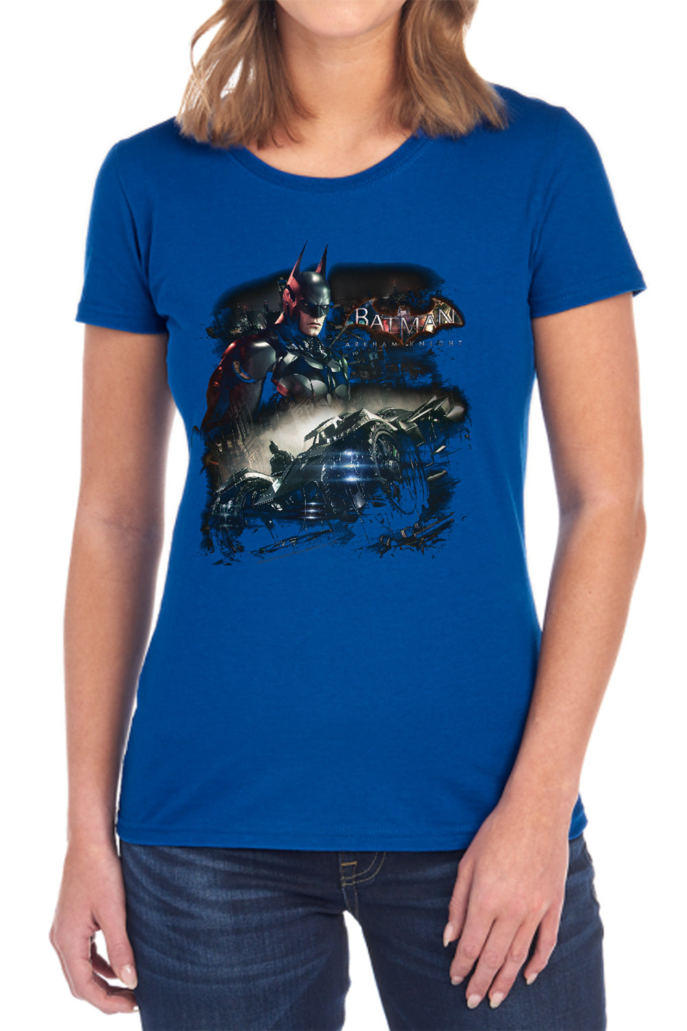 AN OFFCIALLY LICENSED BATMAN ARKHAM KNIGHT KNIGHT RIDER WOMEN'S REGULAR FIT T-SHIRT BLACK