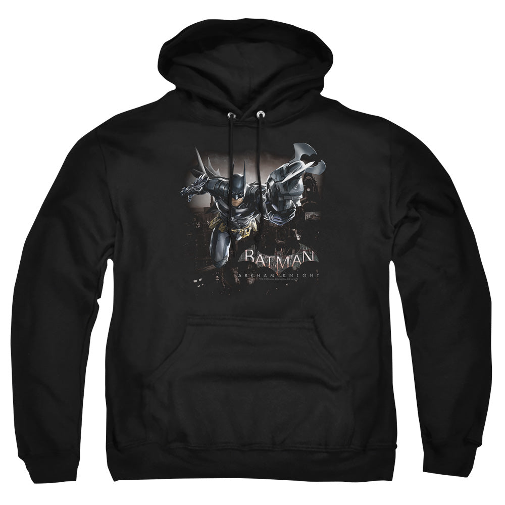 AN OFFCIALLY LICENSED BATMAN ARKHAM KNIGHT GRAPPLE ADULT UNISEX PULLOVER HOODIE BLACK