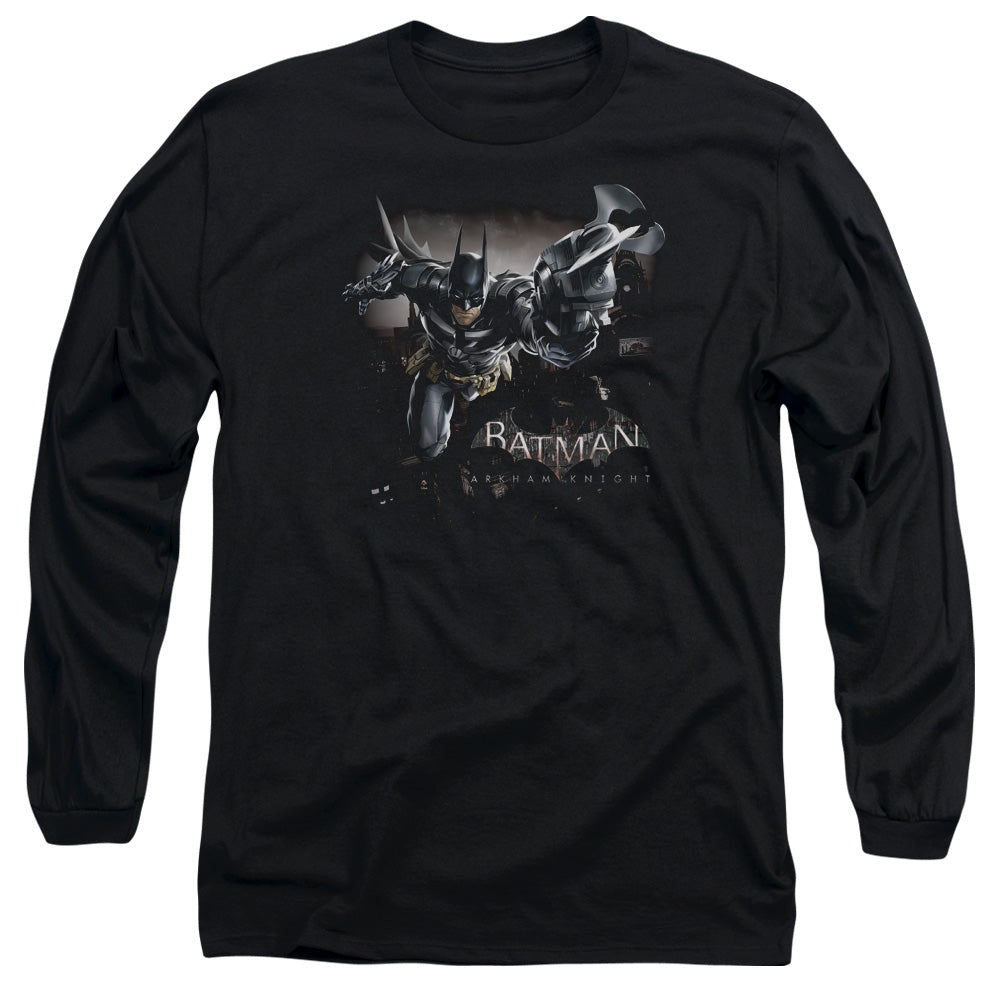 AN OFFCIALLY LICENSED BATMAN ARKHAM KNIGHT GRAPPLE MEN'S LONG SLEEVE T-SHIRT BLACK