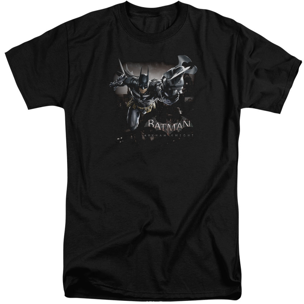 AN OFFCIALLY LICENSED BATMAN ARKHAM KNIGHT GRAPPLE MEN'S TALL FIT T-SHIRT BLACK