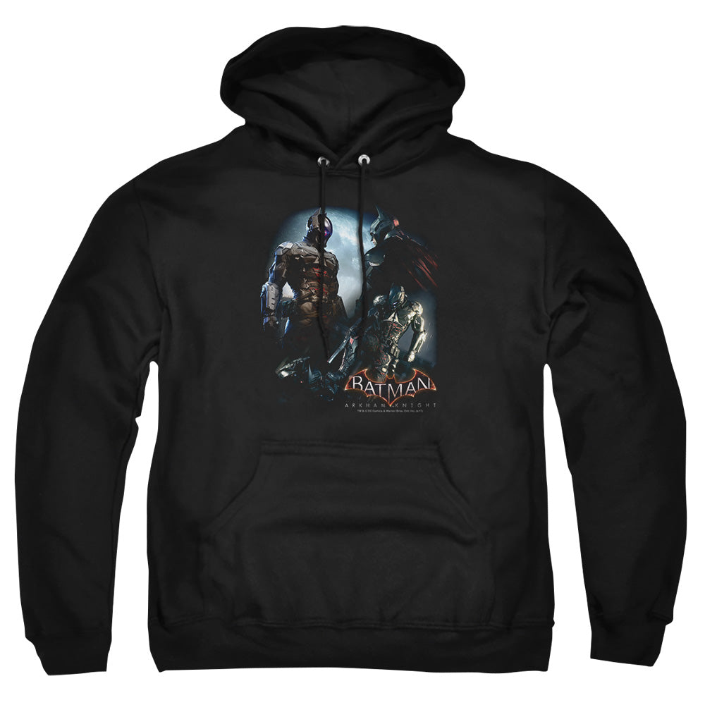 AN OFFCIALLY LICENSED BATMAN ARKHAM KNIGHT FACE OFF ADULT UNISEX PULLOVER HOODIE BLACK