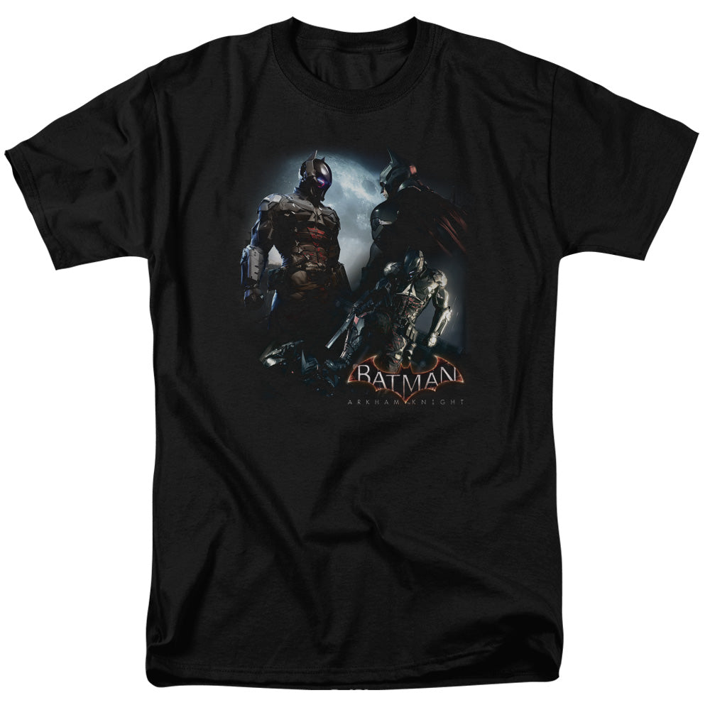 AN OFFCIALLY LICENSED BATMAN ARKHAM KNIGHT FACE OFF MEN'S REGULAR FIT T-SHIRT BLACK