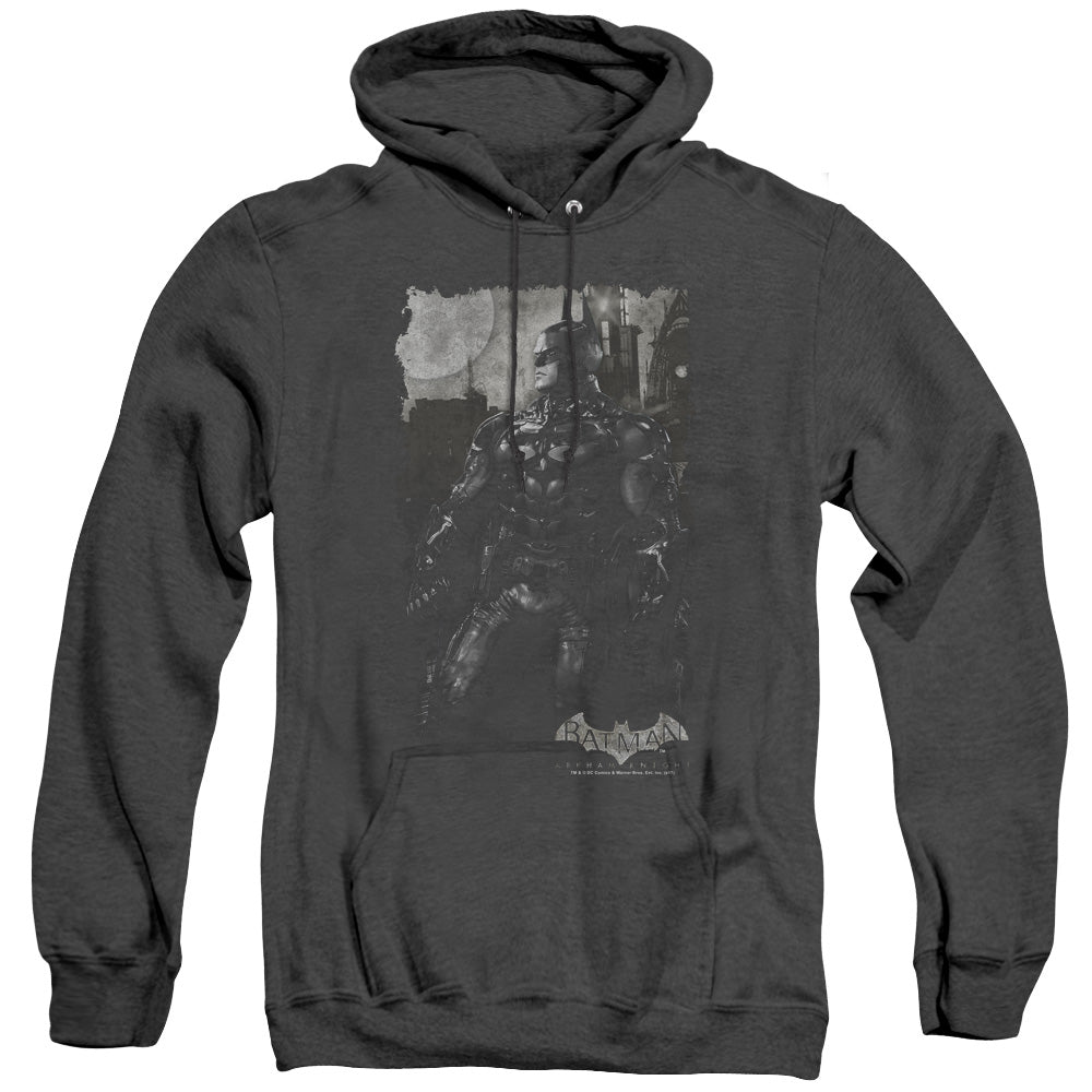 AN OFFCIALLY LICENSED BATMAN ARKHAM KNIGHT BAT BROOD ADULT UNISEX HEATHER PULLOVER HOODIE BLACK