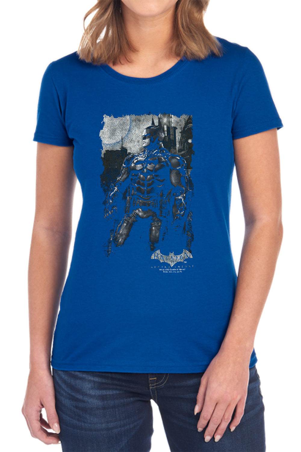 AN OFFCIALLY LICENSED BATMAN ARKHAM KNIGHT BAT BROOD WOMEN'S REGULAR FIT T-SHIRT BLACK