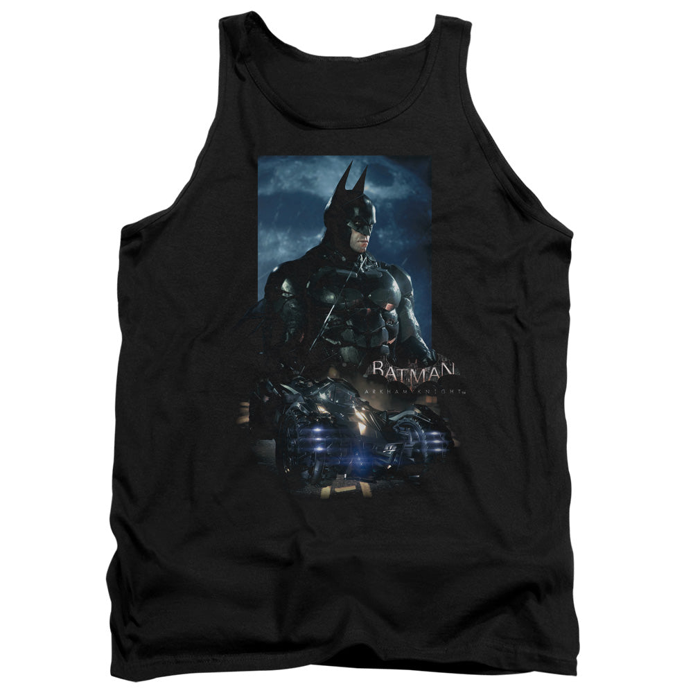 AN OFFCIALLY LICENSED BATMAN ARKHAM KNIGHT BATMOBILE ADULT UNISEX TANK TOP BLACK