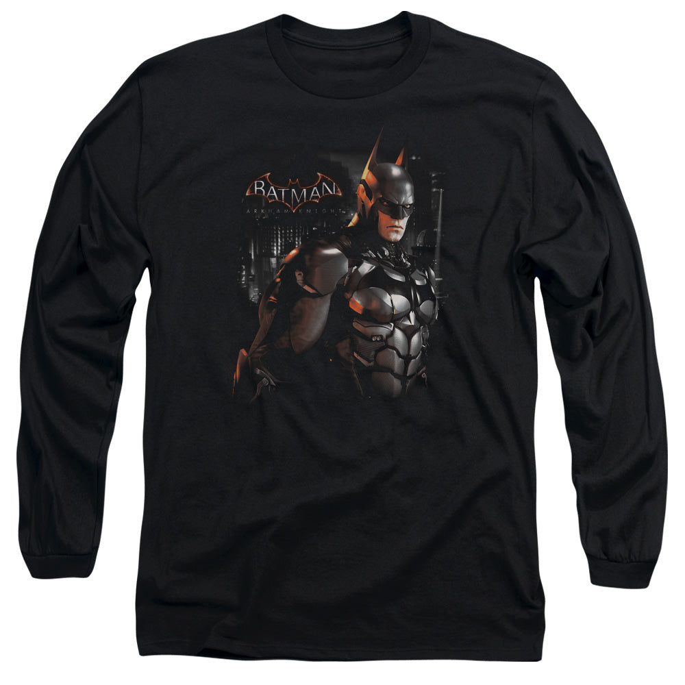 AN OFFCIALLY LICENSED BATMAN ARKHAM KNIGHT DARK KNIGHT MEN'S LONG SLEEVE T-SHIRT BLACK