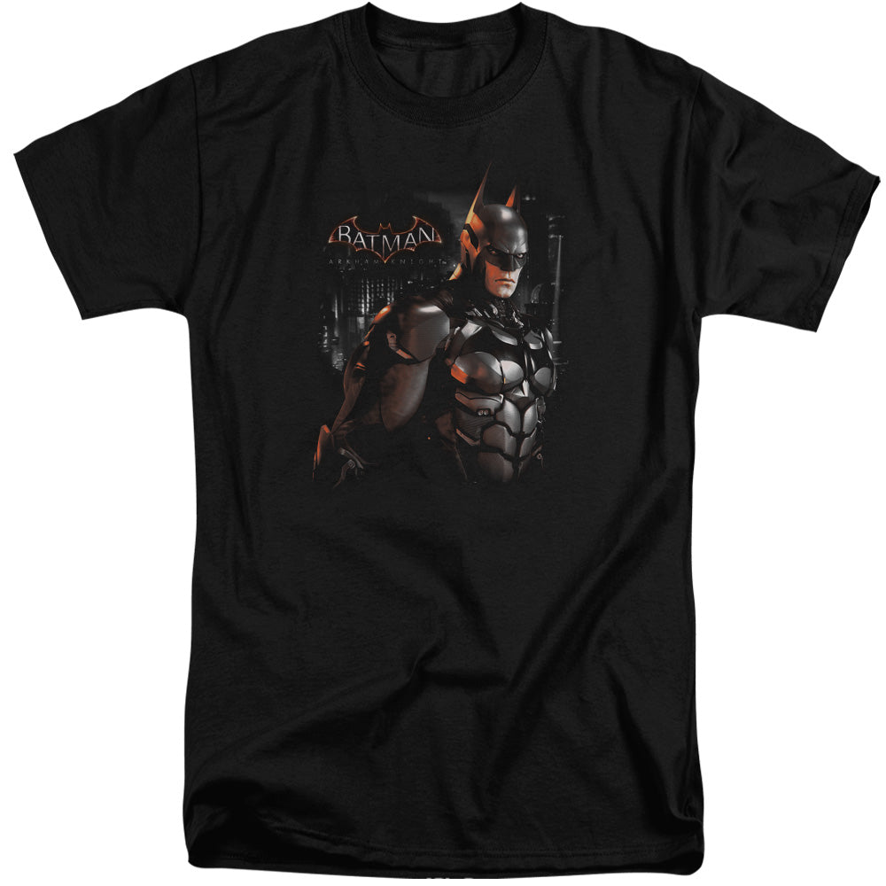 AN OFFCIALLY LICENSED BATMAN ARKHAM KNIGHT DARK KNIGHT MEN'S TALL FIT T-SHIRT BLACK