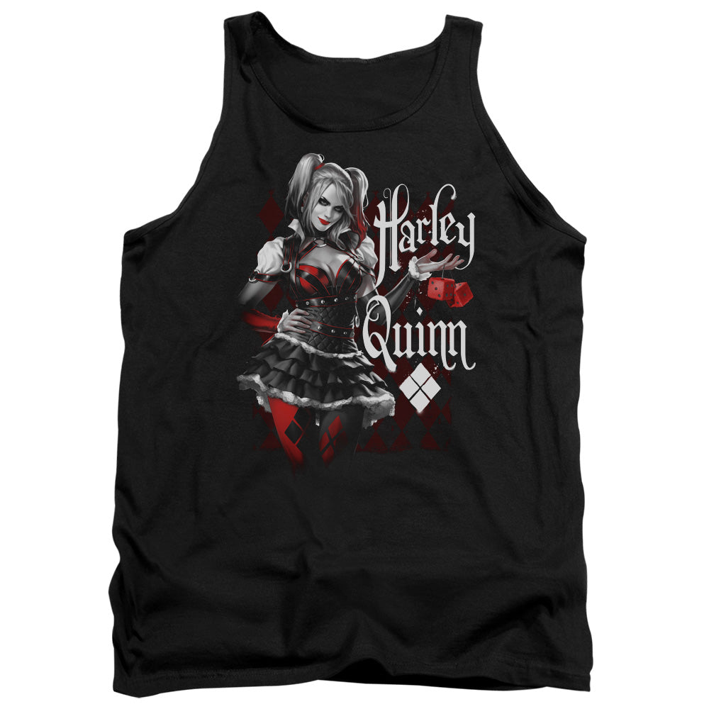 AN OFFCIALLY LICENSED BATMAN ARKHAM KNIGHT DICE ADULT UNISEX TANK TOP BLACK