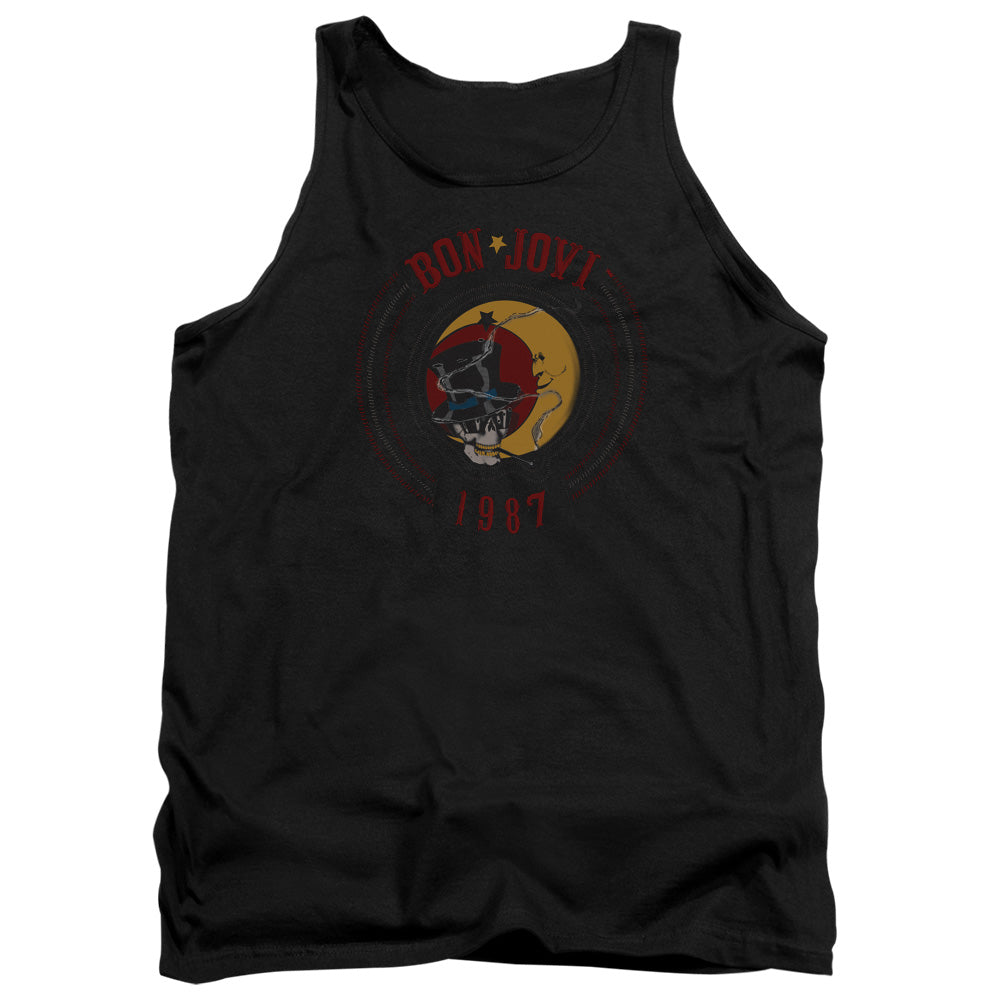 AN OFFCIALLY LICENSED BON JOVI 1987 ADULT UNISEX TANK TOP BLACK