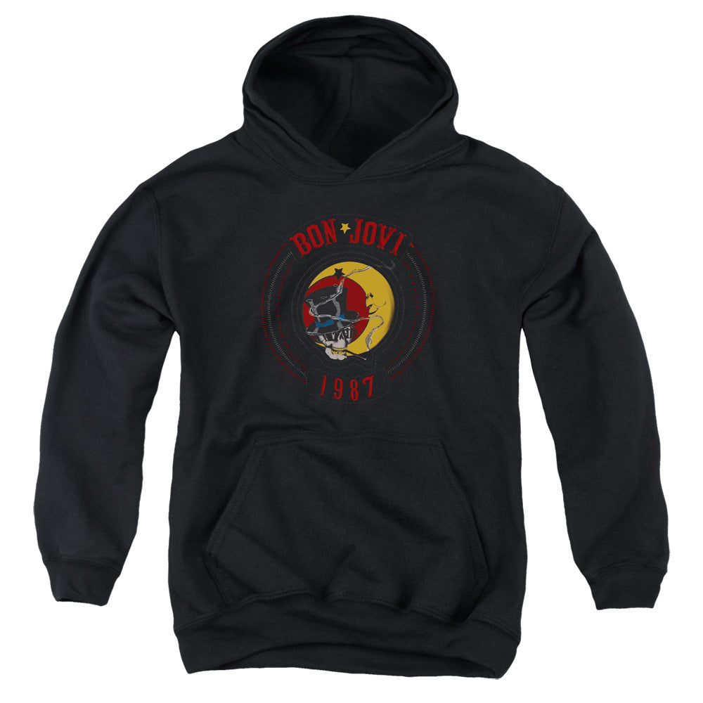 AN OFFCIALLY LICENSED BON JOVI 1987 YOUTH HOODIE BLACK