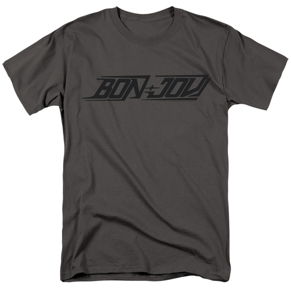 AN OFFCIALLY LICENSED BON JOVI NEW LOGO MEN'S REGULAR FIT T-SHIRT CHARCOAL