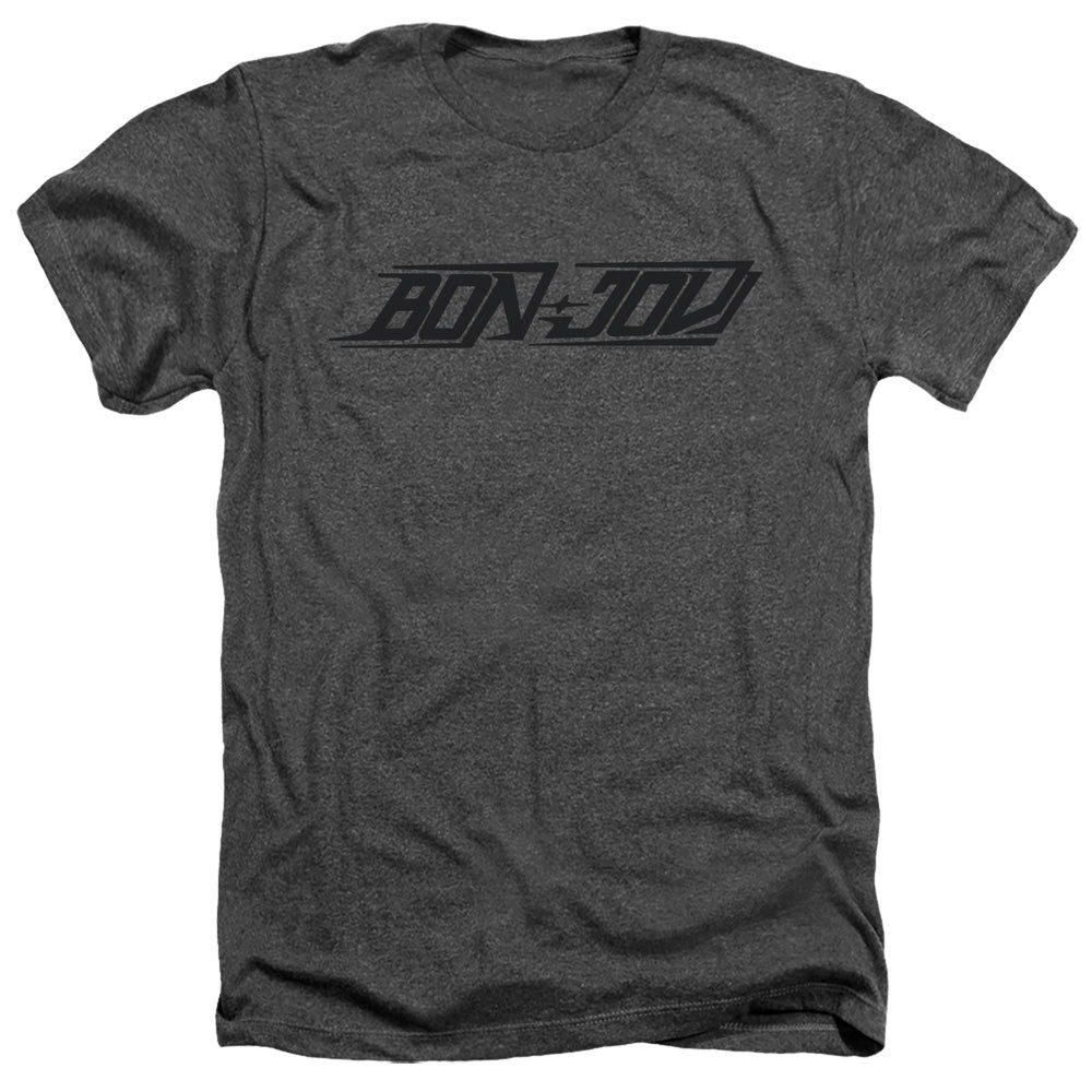 AN OFFCIALLY LICENSED BON JOVI NEW LOGO MEN'S HEATHER T-SHIRT CHARCOAL