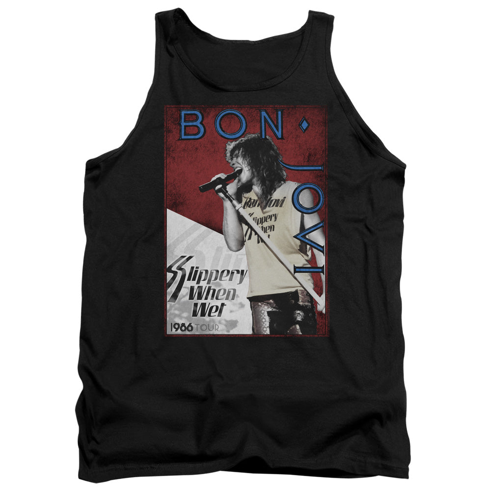 AN OFFCIALLY LICENSED BON JOVI 86 TOUR ADULT UNISEX TANK TOP BLACK