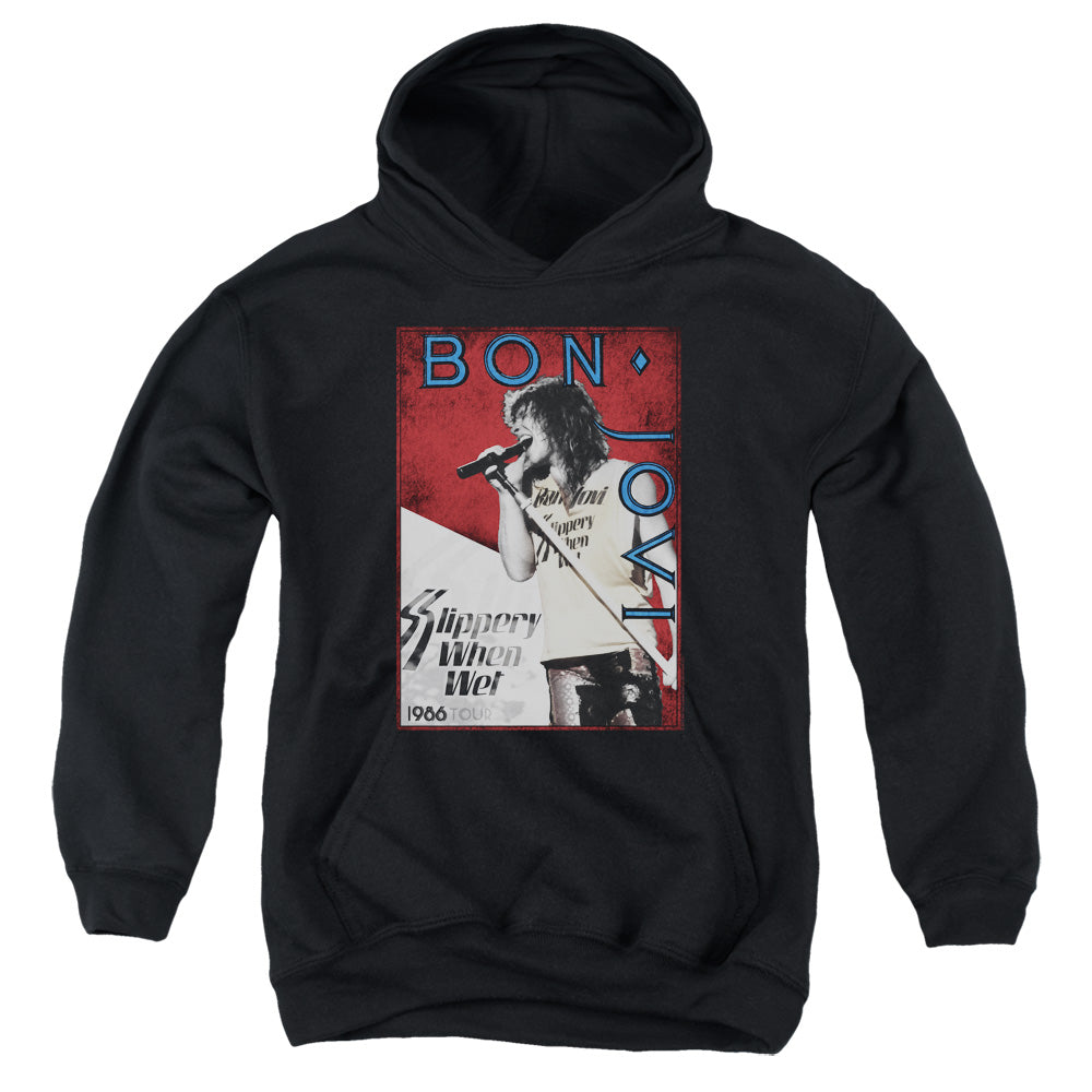 AN OFFCIALLY LICENSED BON JOVI 86 TOUR YOUTH HOODIE BLACK