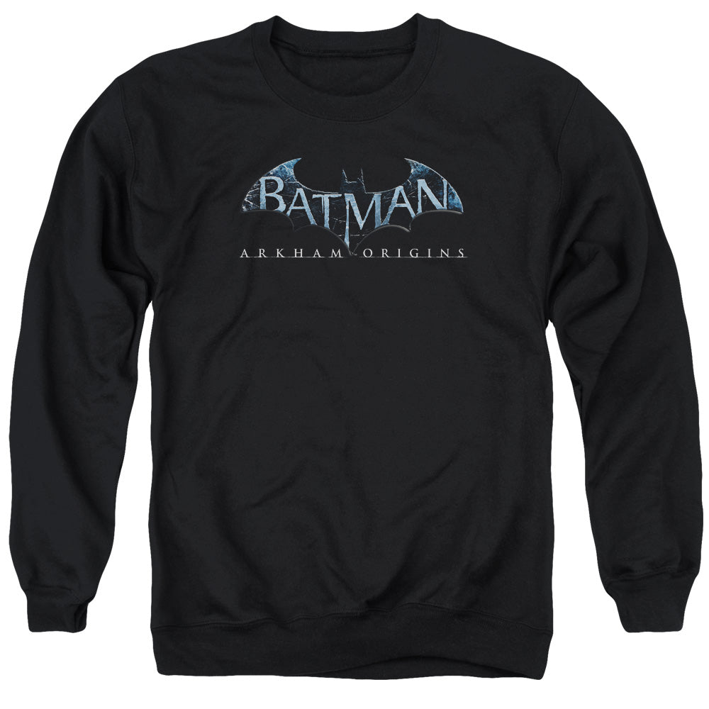 AN OFFCIALLY LICENSED BATMAN ARKHAM ORIGINS LOGO ADULT UNISEX CREWNECK SWEATSHIRT BLACK