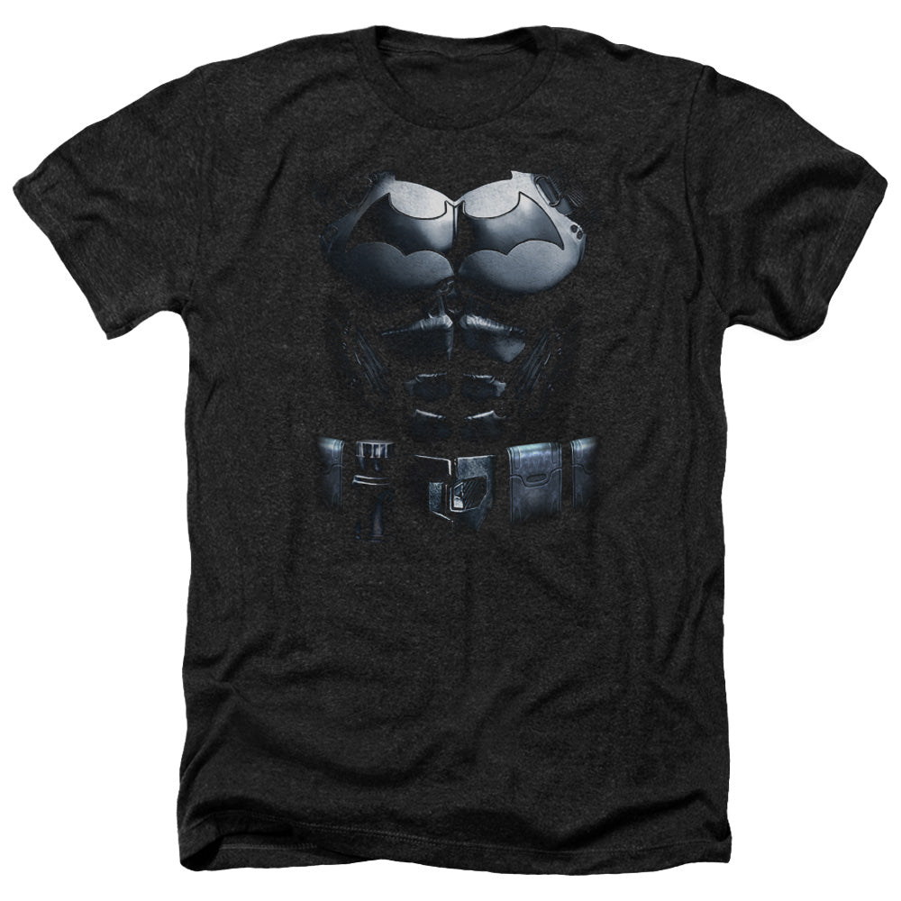 AN OFFCIALLY LICENSED BATMAN ARKHAM ORIGINS UNIFORM MEN'S HEATHER T-SHIRT CHARCOAL