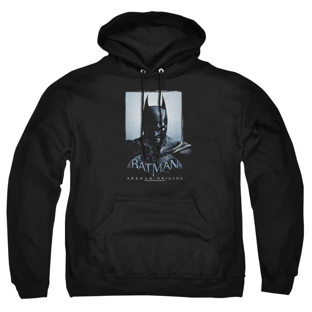 AN OFFCIALLY LICENSED BATMAN ARKHAM ORIGINS TWO SIDES ADULT UNISEX PULLOVER HOODIE BLACK