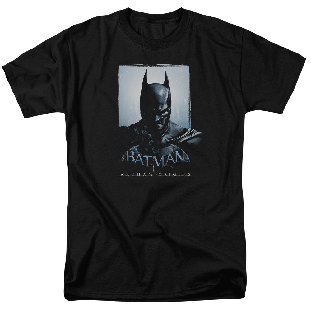 AN OFFCIALLY LICENSED BATMAN ARKHAM ORIGINS TWO SIDES MEN'S REGULAR FIT T-SHIRT BLACK