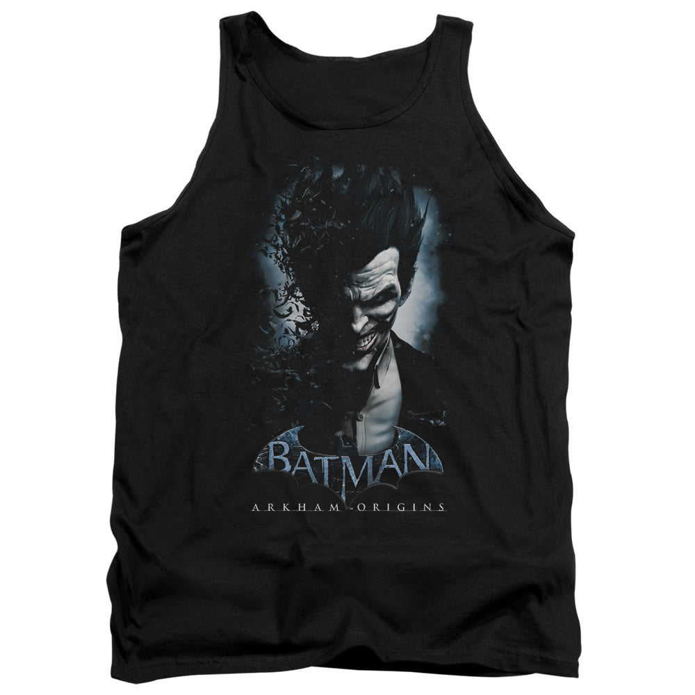 AN OFFCIALLY LICENSED BATMAN ARKHAM ORIGINS JOKER ADULT UNISEX TANK TOP BLACK