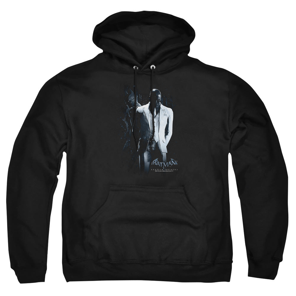 AN OFFCIALLY LICENSED BATMAN ARKHAM ORIGINS BLACK MASK ADULT UNISEX PULLOVER HOODIE BLACK