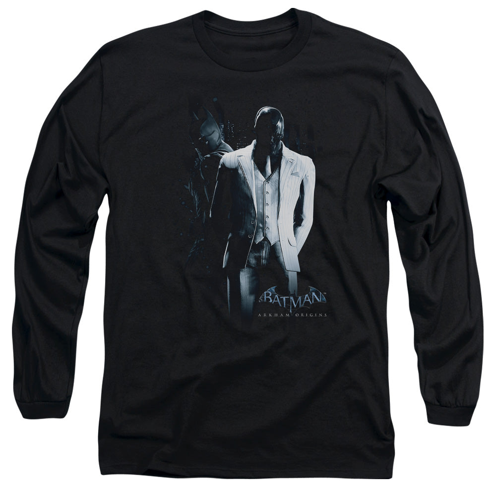 AN OFFCIALLY LICENSED BATMAN ARKHAM ORIGINS BLACK MASK MEN'S LONG SLEEVE T-SHIRT BLACK