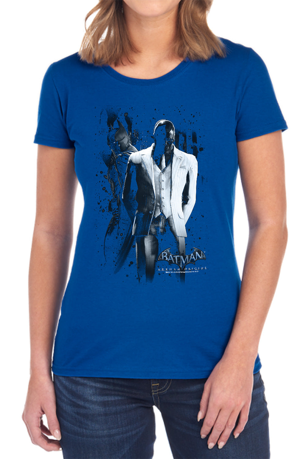 AN OFFCIALLY LICENSED BATMAN ARKHAM ORIGINS BLACK MASK WOMEN'S REGULAR FIT T-SHIRT BLACK