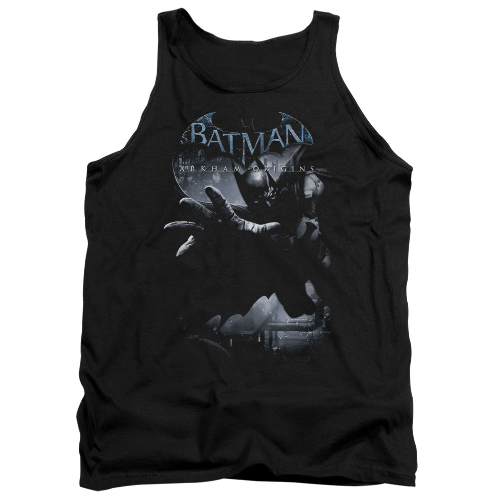 AN OFFCIALLY LICENSED BATMAN ARKHAM ORIGINS OUT OF THE SHADOWS ADULT UNISEX TANK TOP BLACK