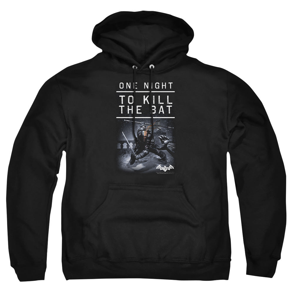AN OFFCIALLY LICENSED BATMAN ARKHAM ORIGINS ONE NIGHT ADULT UNISEX PULLOVER HOODIE BLACK