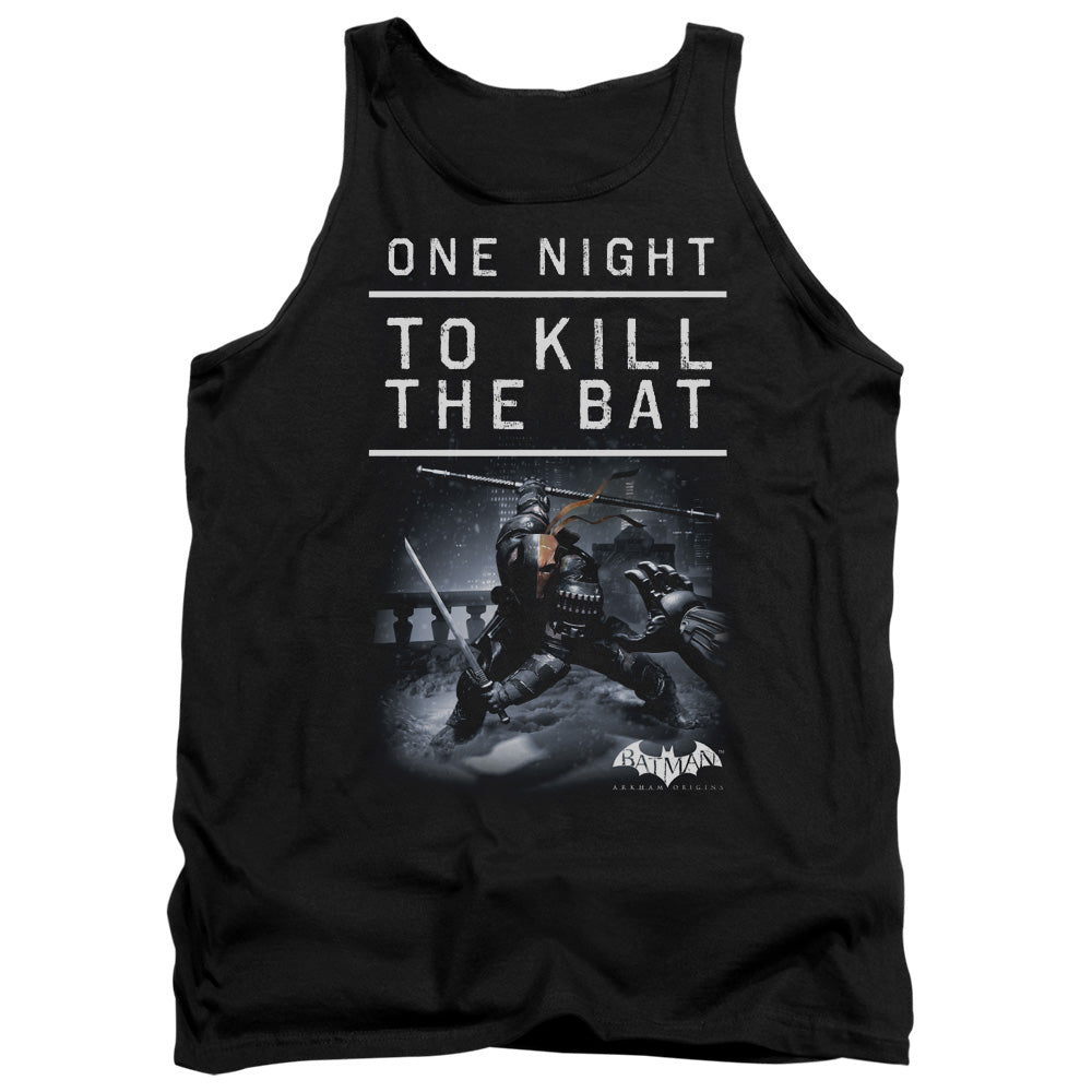 AN OFFCIALLY LICENSED BATMAN ARKHAM ORIGINS ONE NIGHT ADULT UNISEX TANK TOP BLACK