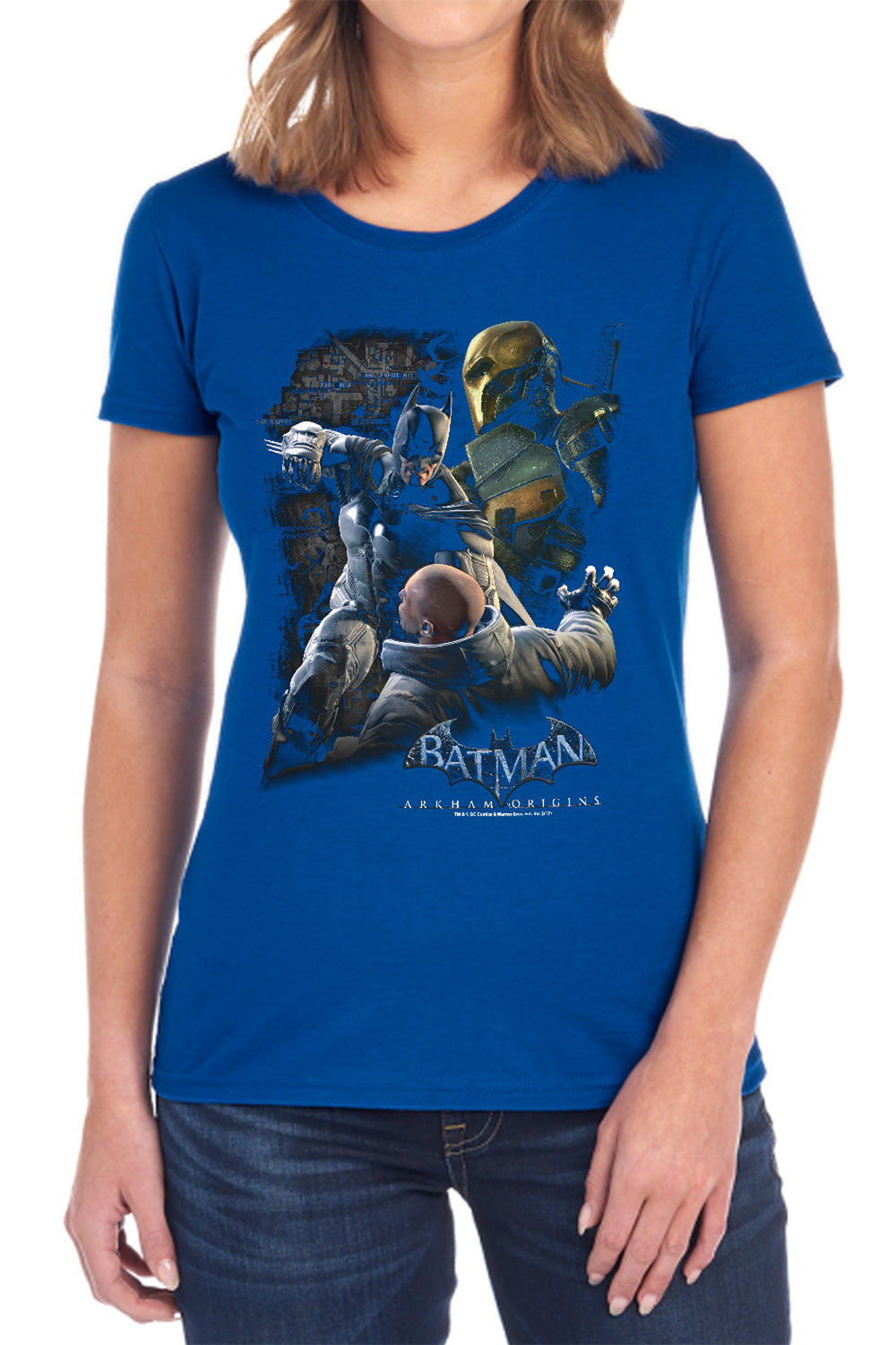 AN OFFCIALLY LICENSED BATMAN ARKHAM ORIGINS PUNCH WOMEN'S REGULAR FIT T-SHIRT BLACK