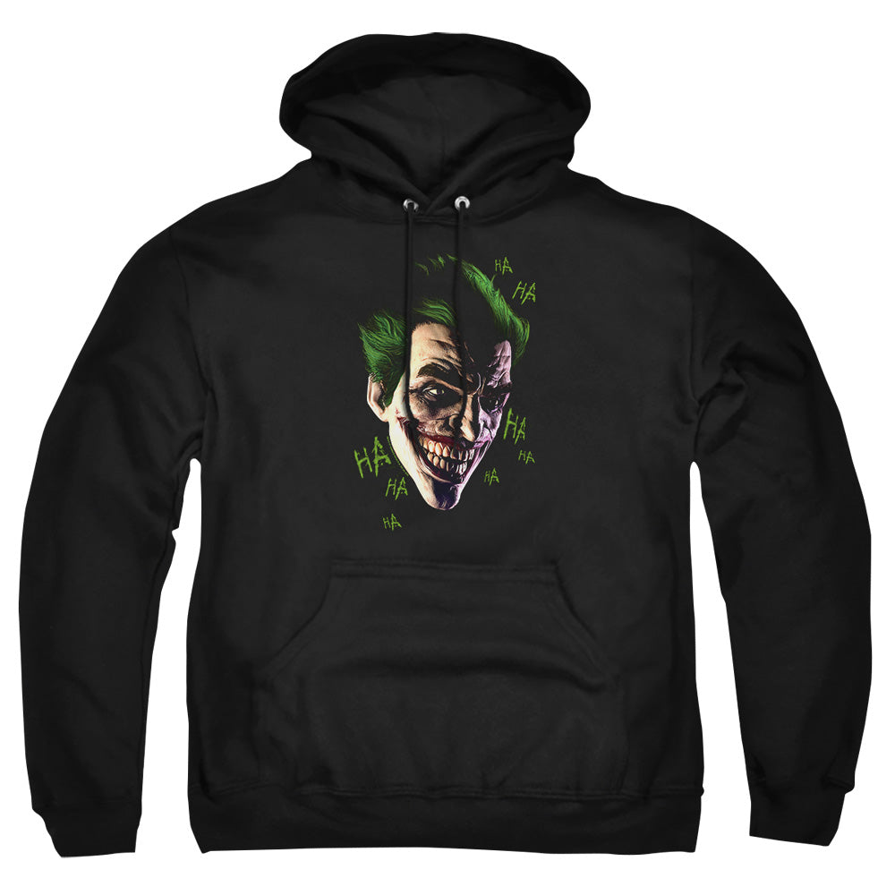AN OFFCIALLY LICENSED BATMAN ARKHAM ORIGINS JOKER GRIM ADULT UNISEX PULLOVER HOODIE BLACK