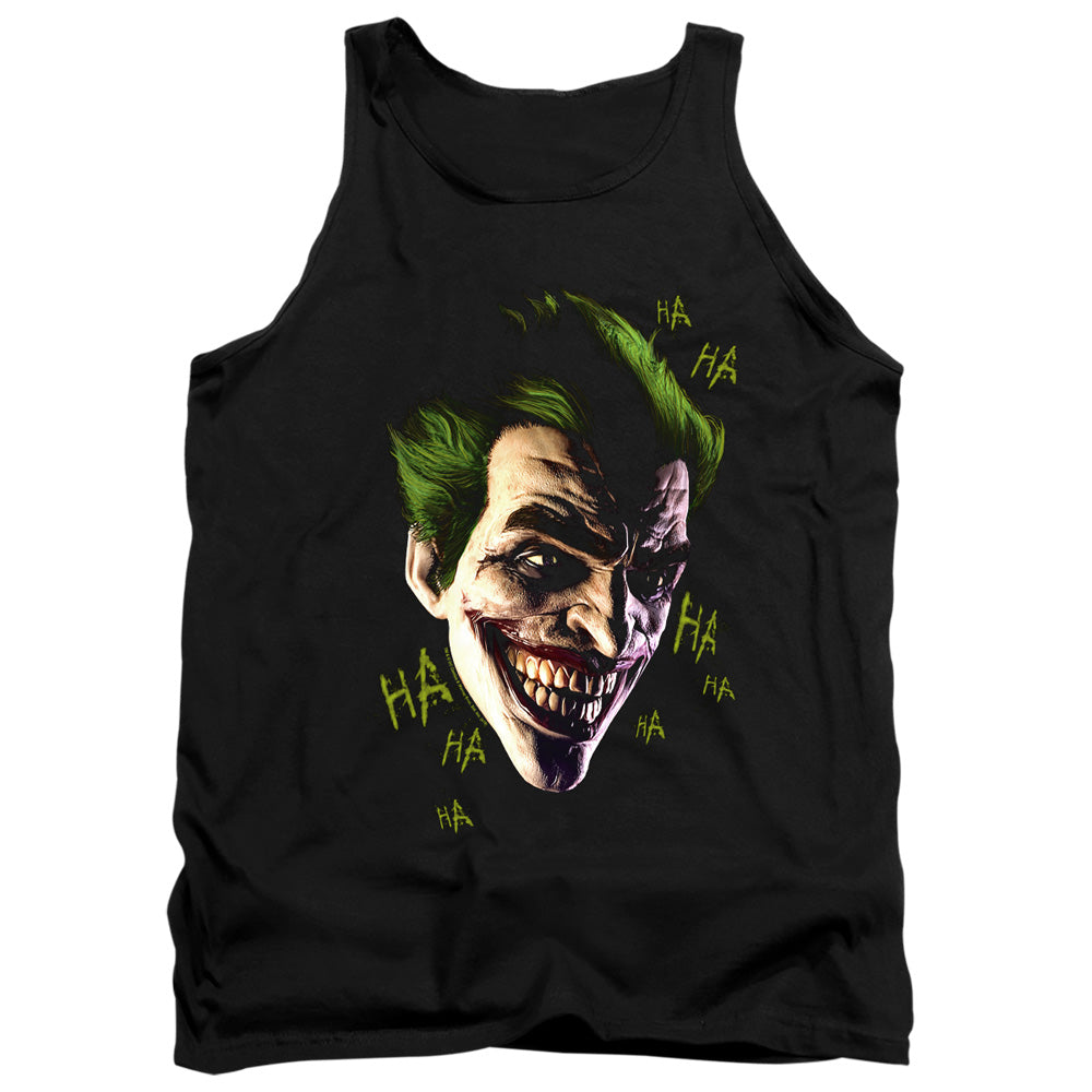 AN OFFCIALLY LICENSED BATMAN ARKHAM ORIGINS JOKER GRIM ADULT UNISEX TANK TOP BLACK