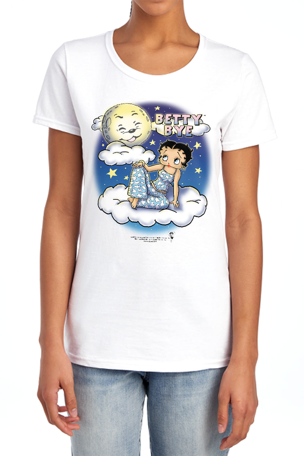 AN OFFCIALLY LICENSED BETTY BOOP BETTY BYE WOMEN'S REGULAR FIT T-SHIRT WHITE
