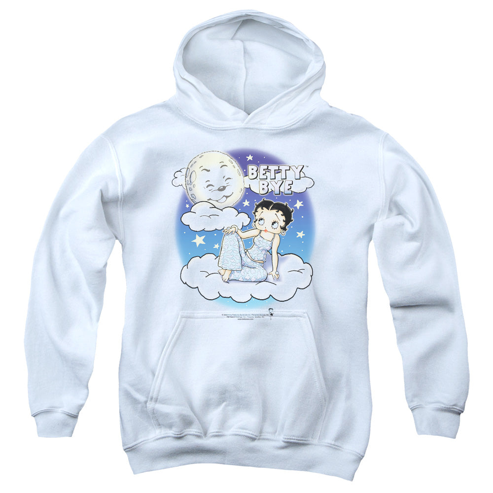 AN OFFCIALLY LICENSED BETTY BOOP BETTY BYE YOUTH HOODIE WHITE