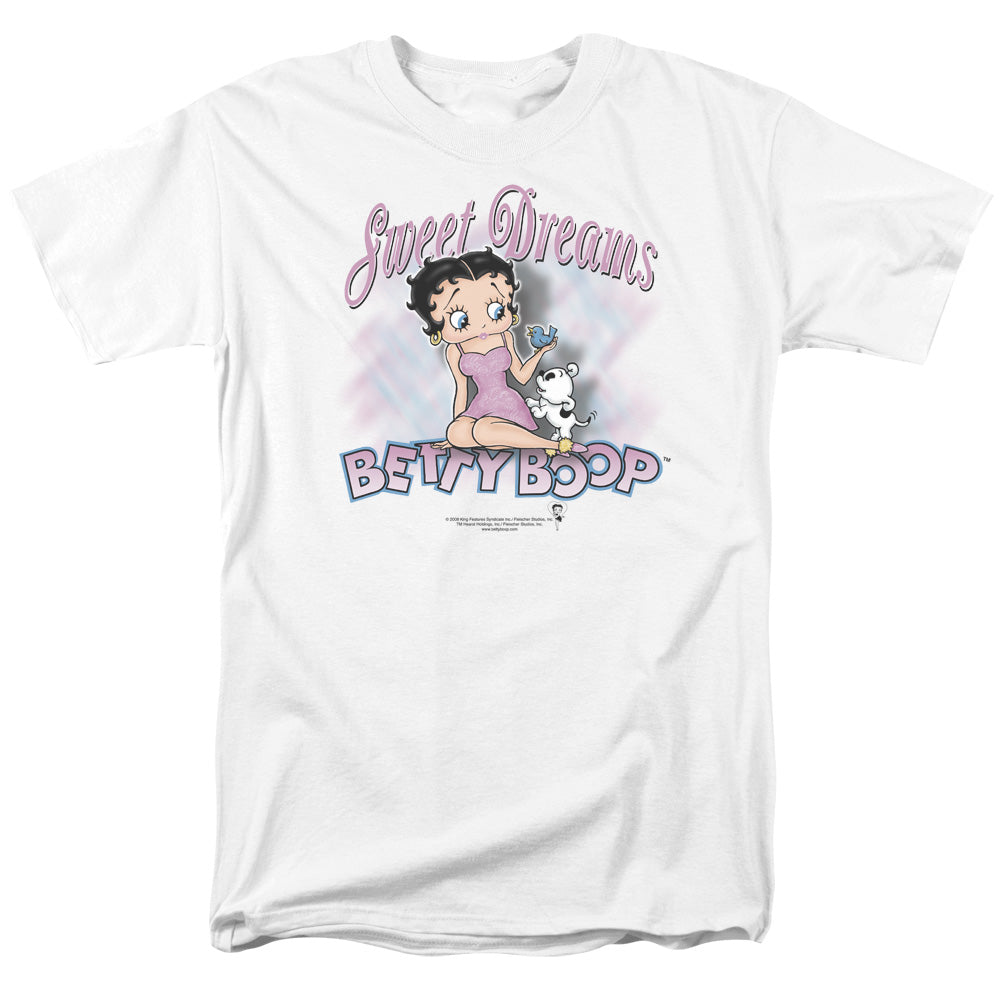 AN OFFCIALLY LICENSED BETTY BOOP SWEET DREAMS MEN'S REGULAR FIT T-SHIRT WHITE